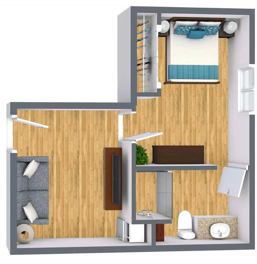 one bedroom at bellevue village at woodstock