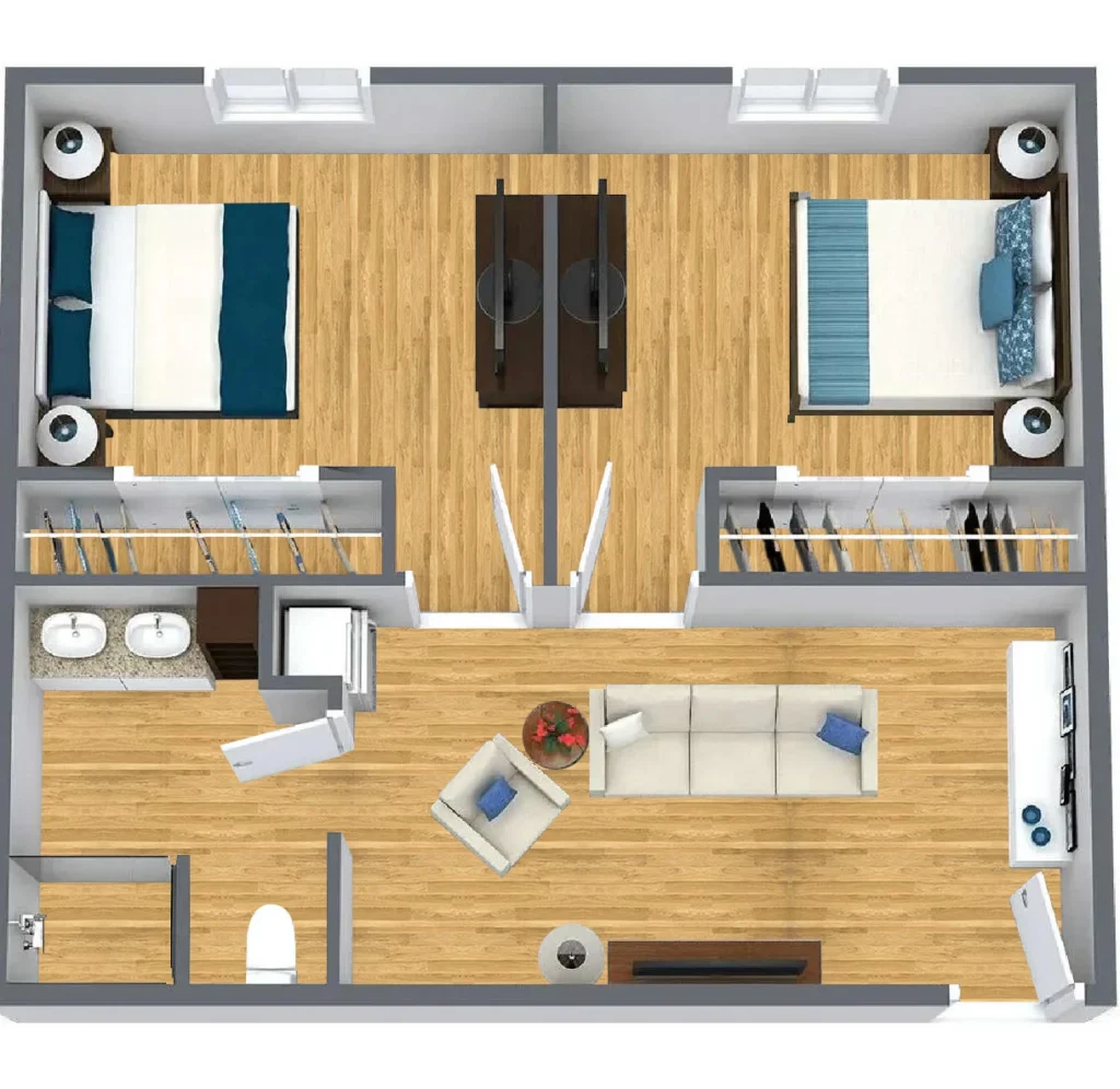 two bedroom at bellevue village at woodstock