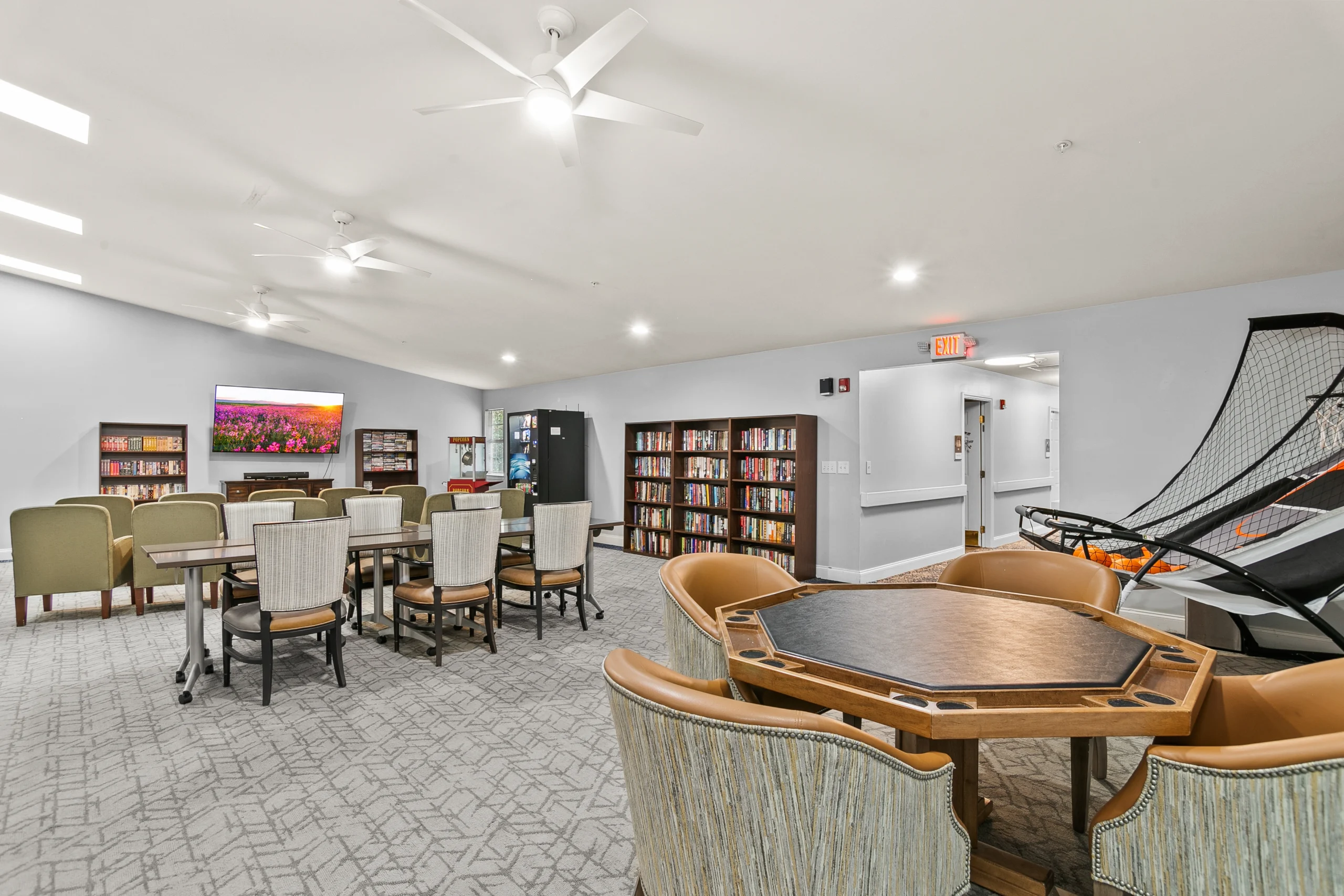 entertainment room in bellevue village at neese road